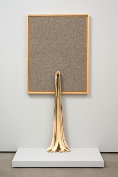Erik Frydenborg, Codec 11 (Interpreted as Opus 4/Concentrics), 2011. MDF, paint, latex rubber, pine artist’s frame, wool knit. 82.5 x 48 x 24 inches.