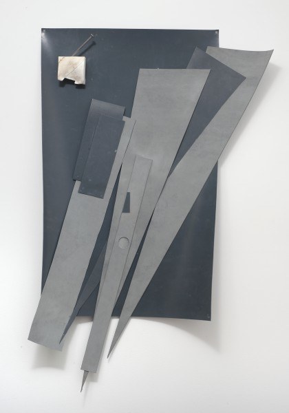 Erik Frydenborg, Feathers, 2010. Sanded rubber, raw rubber, U/V shielded polyurethane, nail.
42 x 28 x 4 inches.